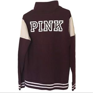 Vs Pink Maroon Quarter Zip Sweatshirt